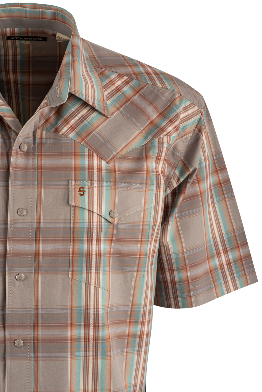 Stetson Pearl Snap Shirt - Desert Brown
