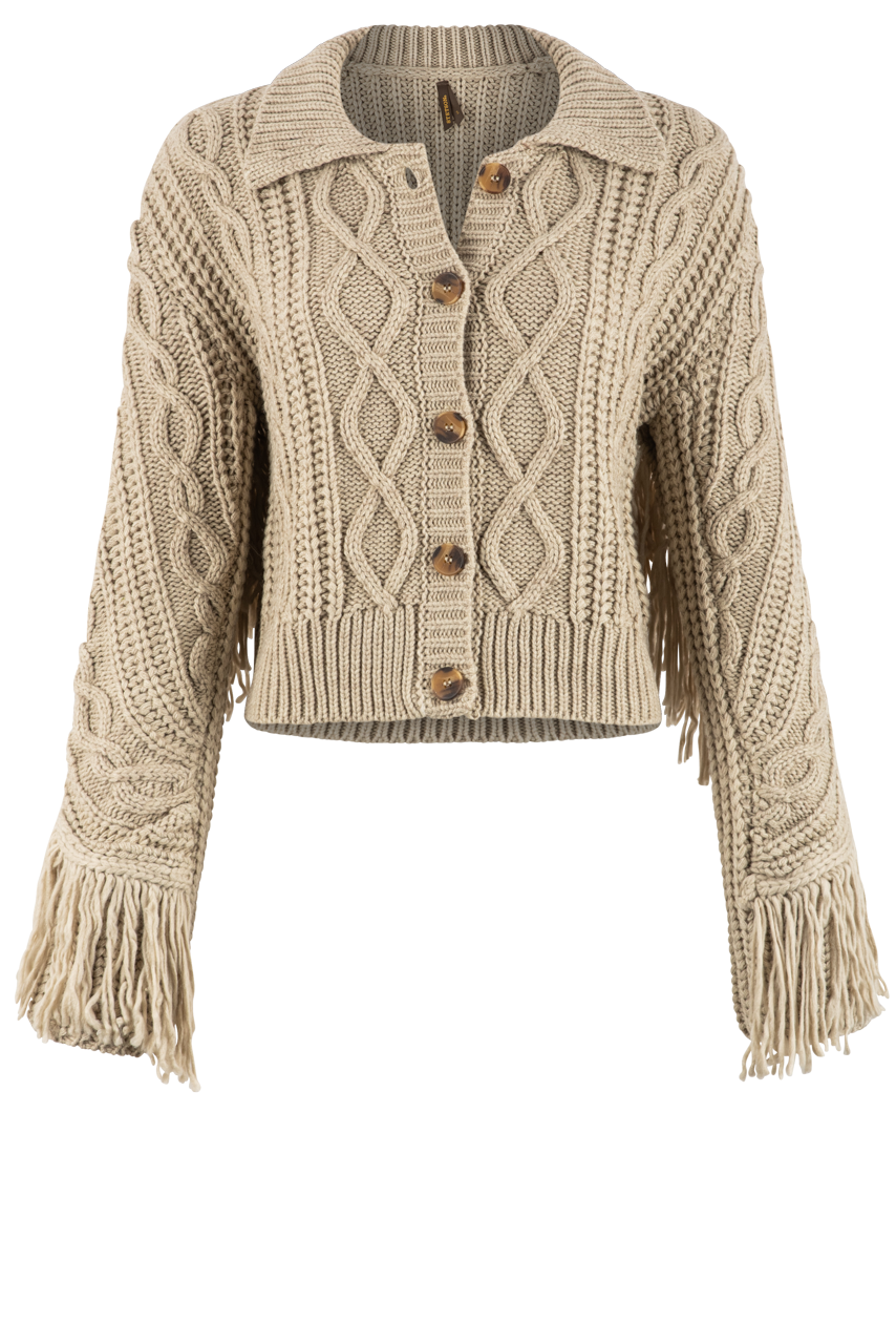 Stetson Women's Fringe Cable Knit Cardigan
