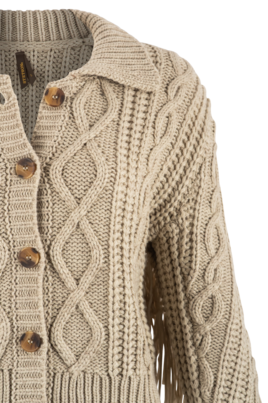 Stetson Women's Fringe Cable Knit Cardigan