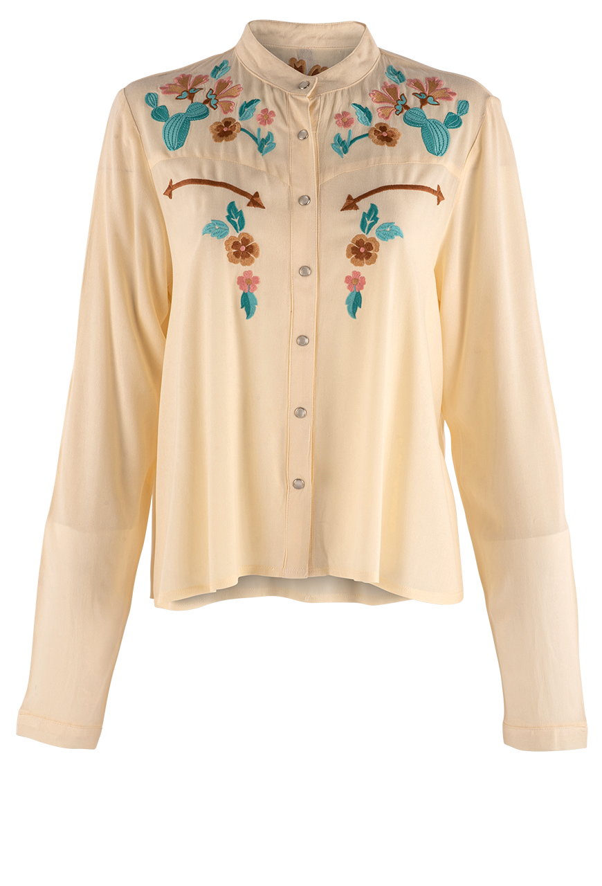 Stetson Cream Rayon Crepe Blouse