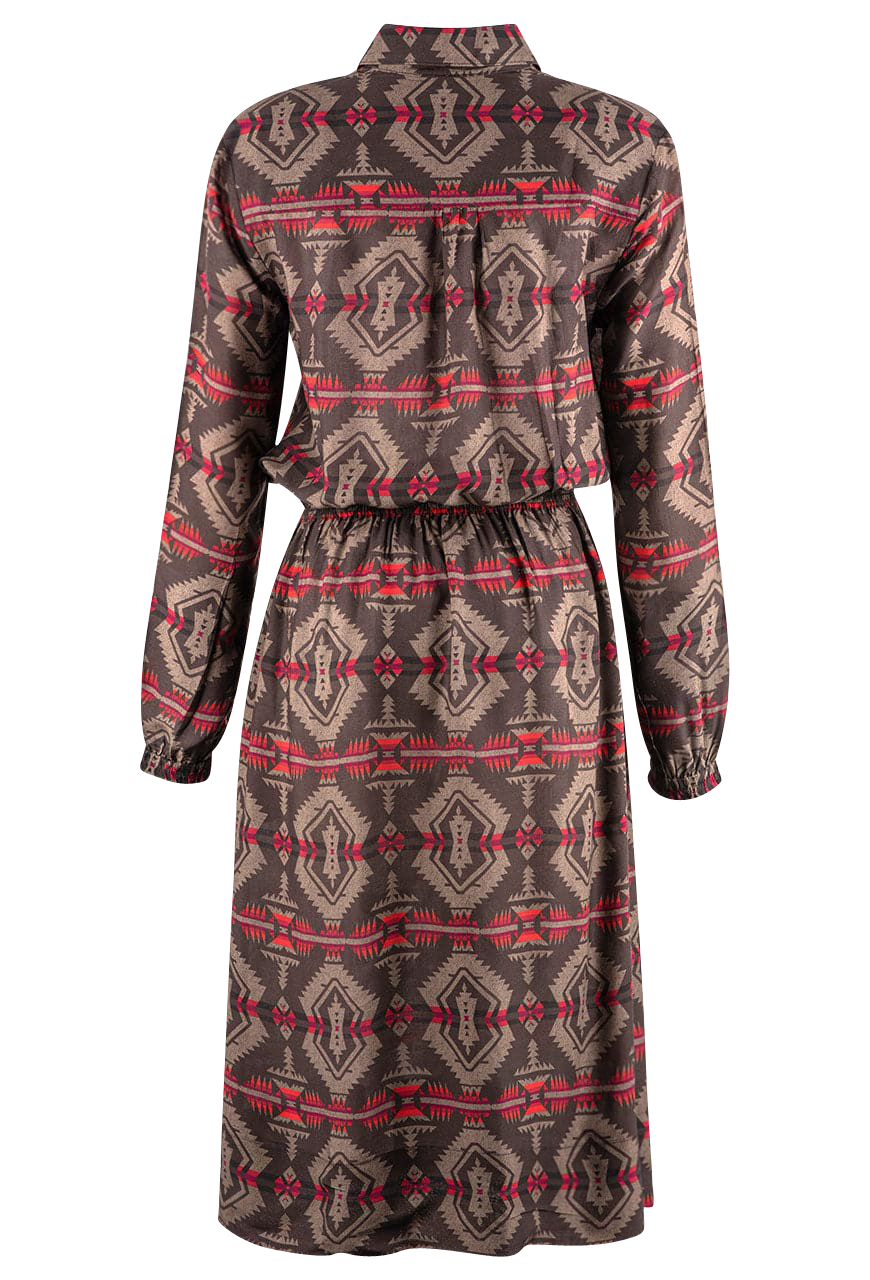 Stetson Brown Printed Western Dress