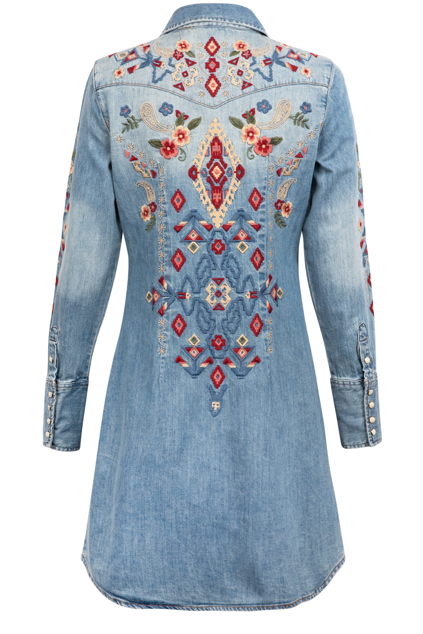 Stetson Women's Aztec Denim Shirt Dress