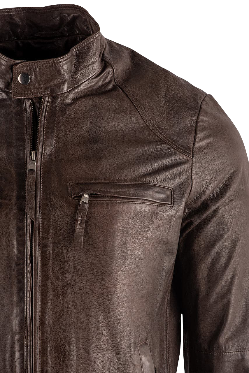 Stetson Men's Soft Lamb Leather Jacket - Chocolate