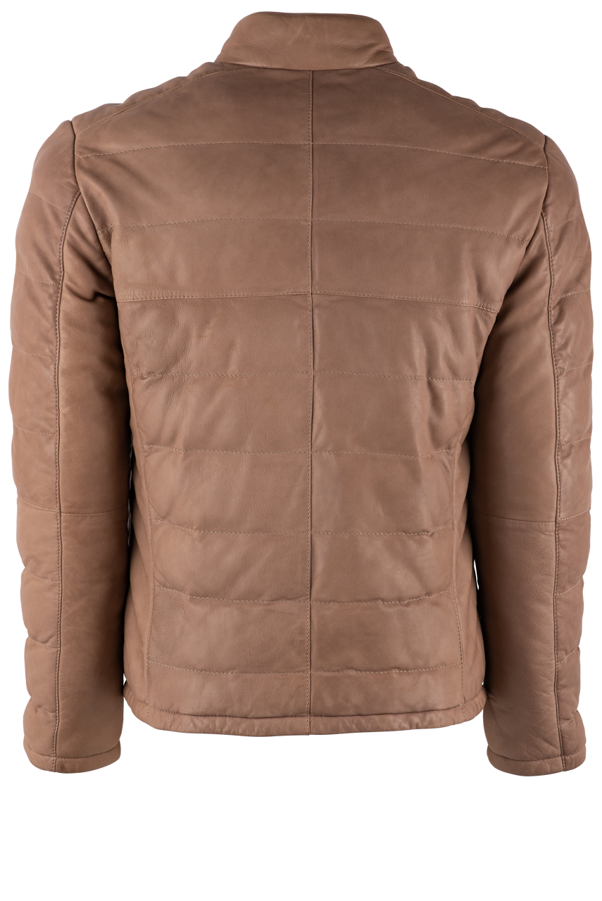 Stetson Men's Tan Puffy Leather Jacket