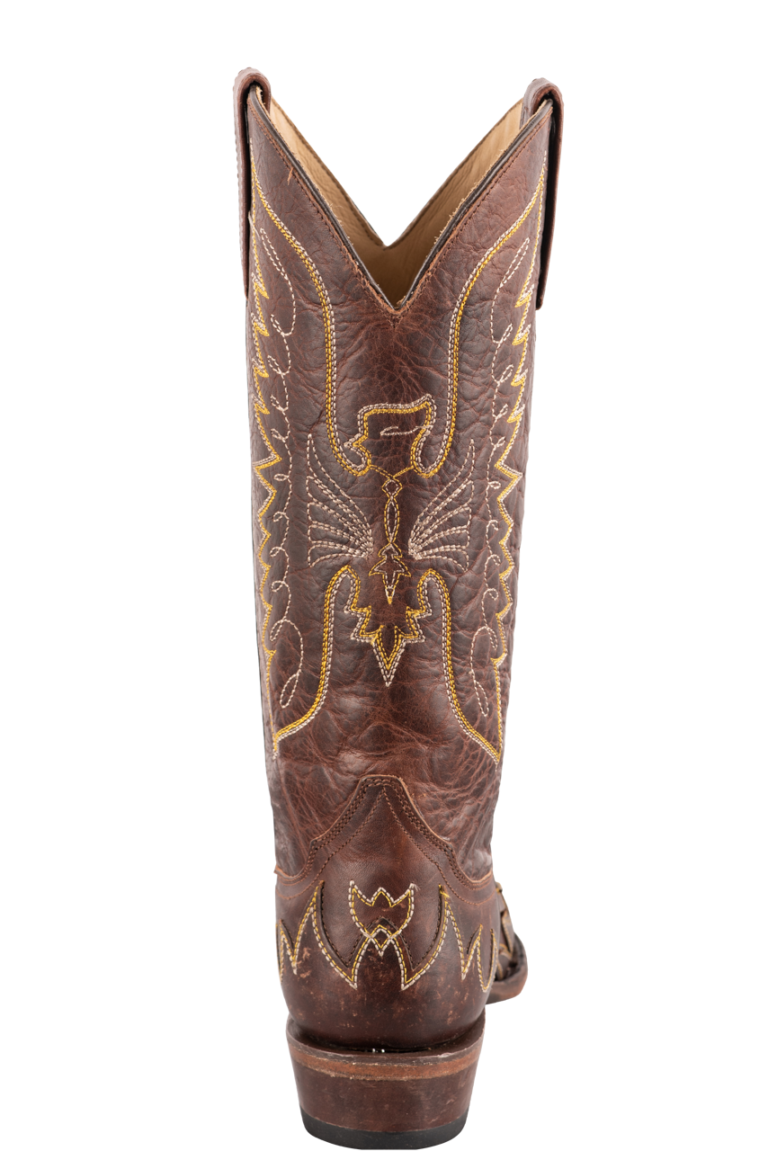 Stetson Women's Eagle Overlay Cowgirl Boots - Brown