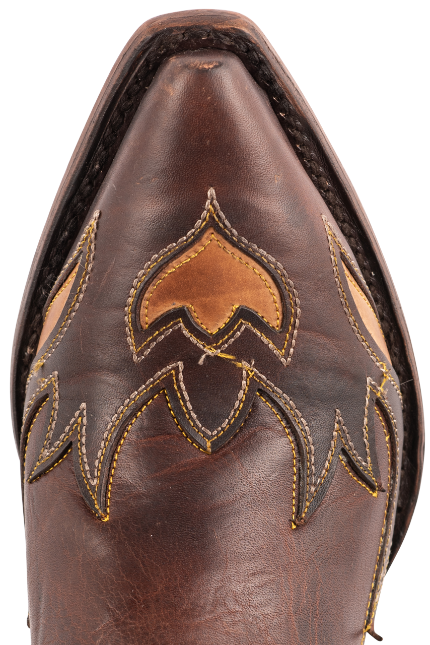 Stetson Women's Eagle Overlay Cowgirl Boots - Brown