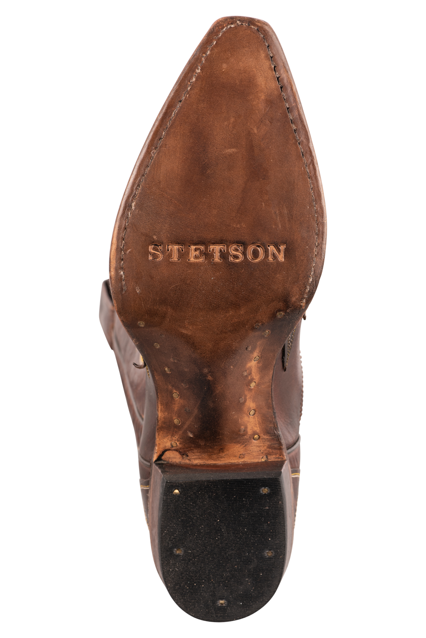 Stetson Women's Eagle Overlay Cowgirl Boots - Brown
