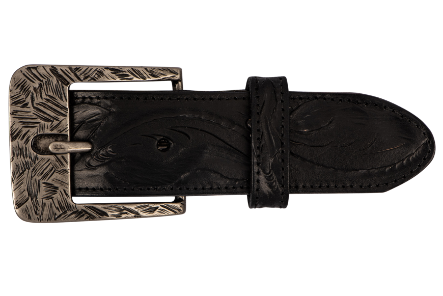 Juan Antonio Black Leather Belt