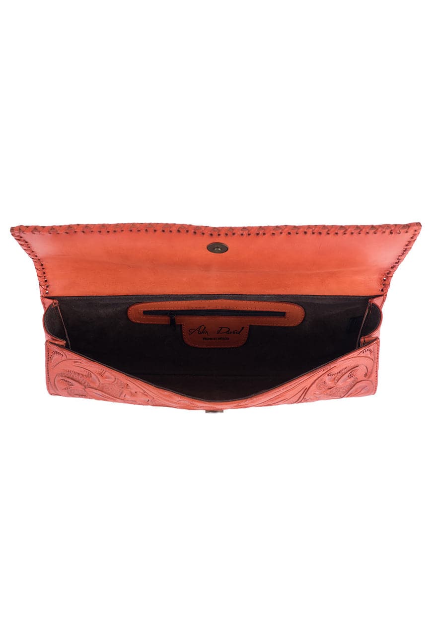 Hide and Chic Sofia Tooled Clutch