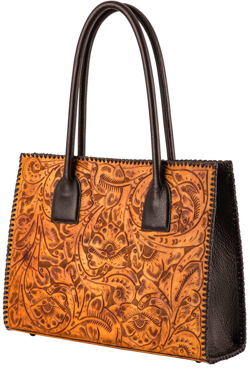 Tan Tooled Handbag