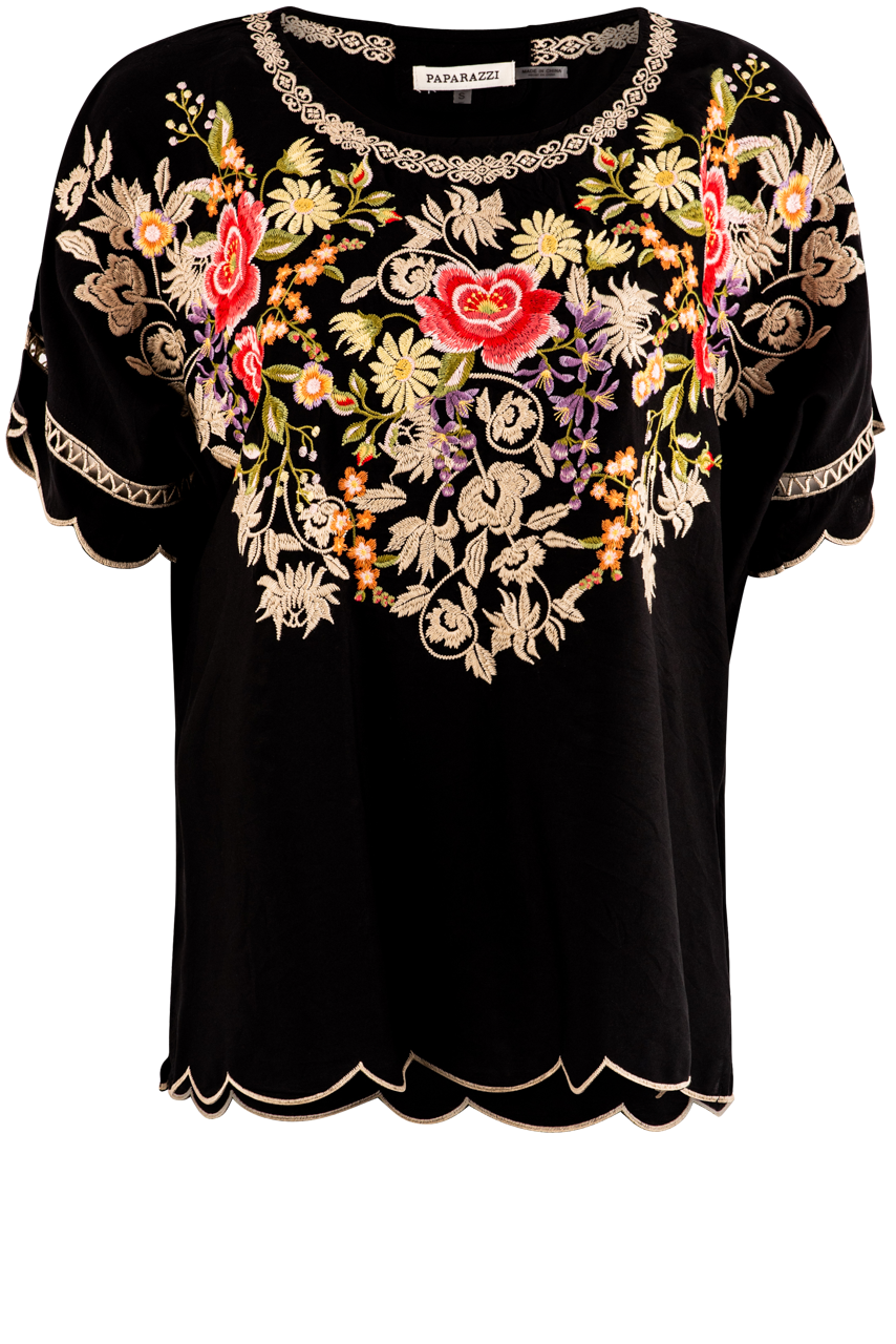 Paparazzi Floral Scallop Hem Top