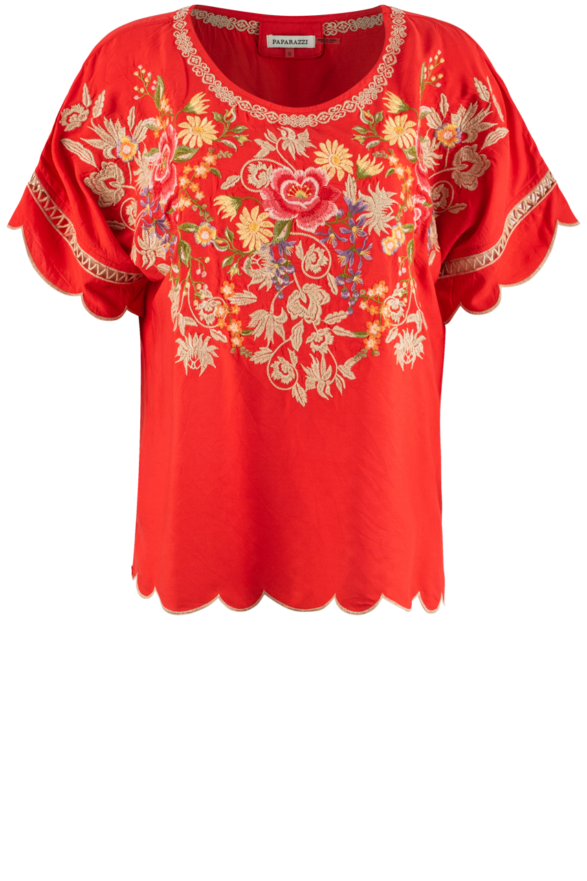 Paparazzi Floral Scallop Hem Top