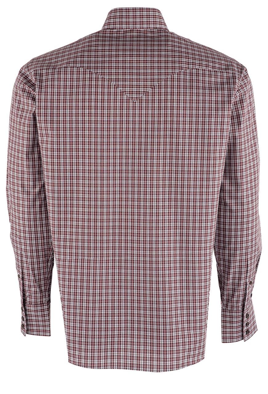Lyle Lovett Pinpoint Long Sleeve Button-Front Shirt - Cranberry with Gray and White
