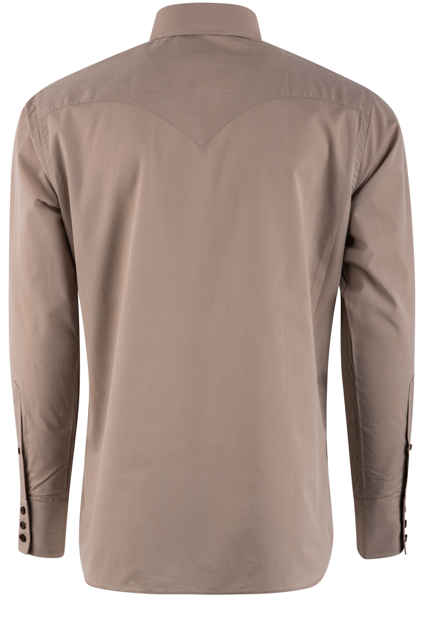 Hamilton by Lyle Lovett Solid Long Sleeve Button-Front Shirt - Tan