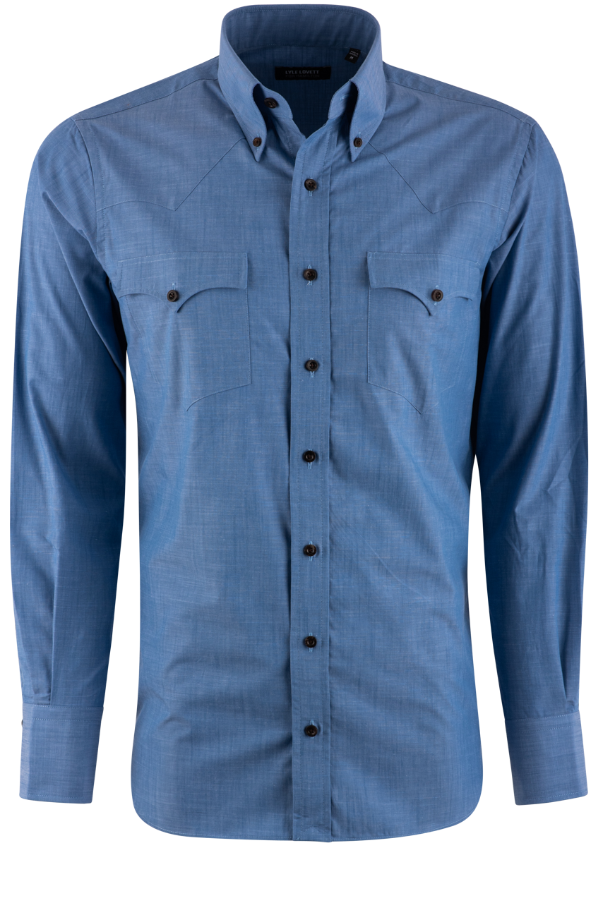 Lyle Lovett for Hamilton Button-Front Shirt - Dark Blue
