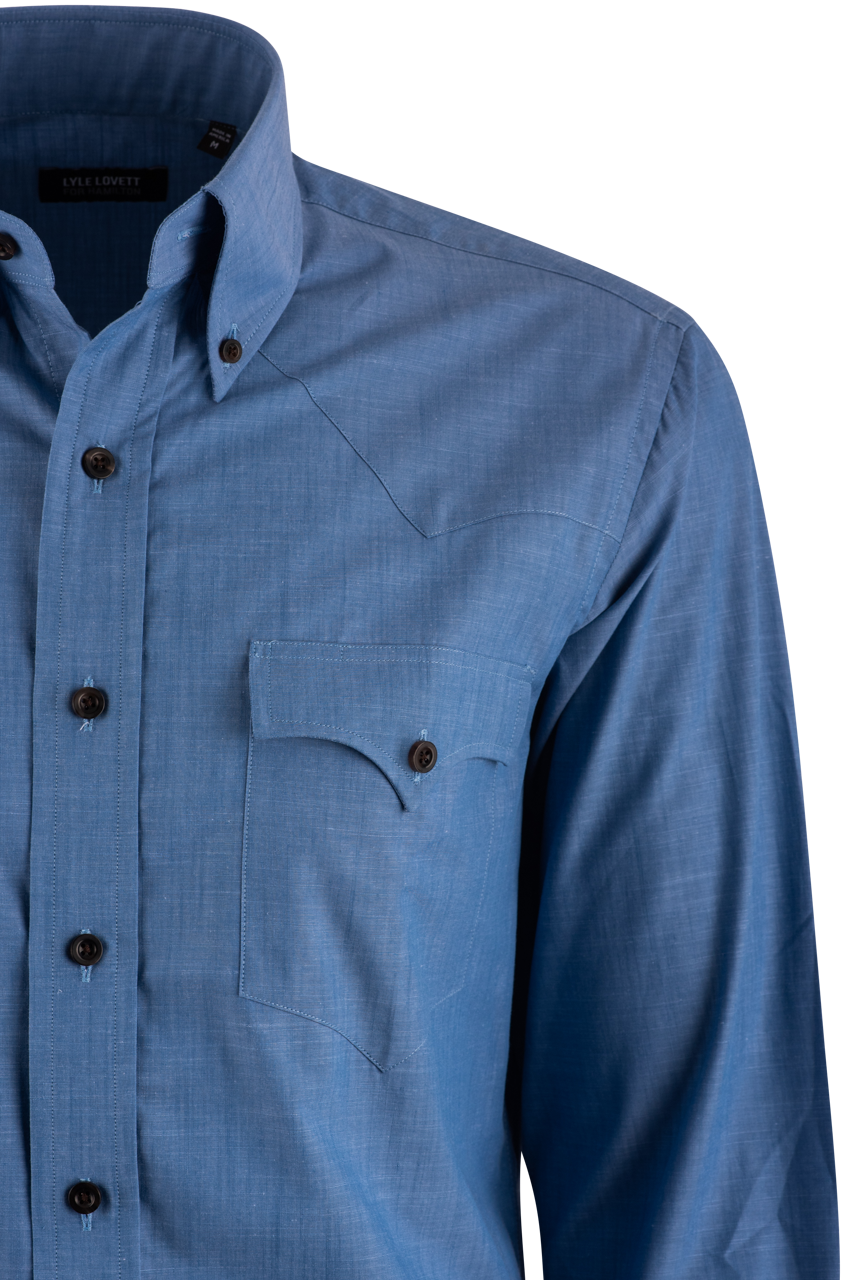 Lyle Lovett for Hamilton Button-Front Shirt - Dark Blue