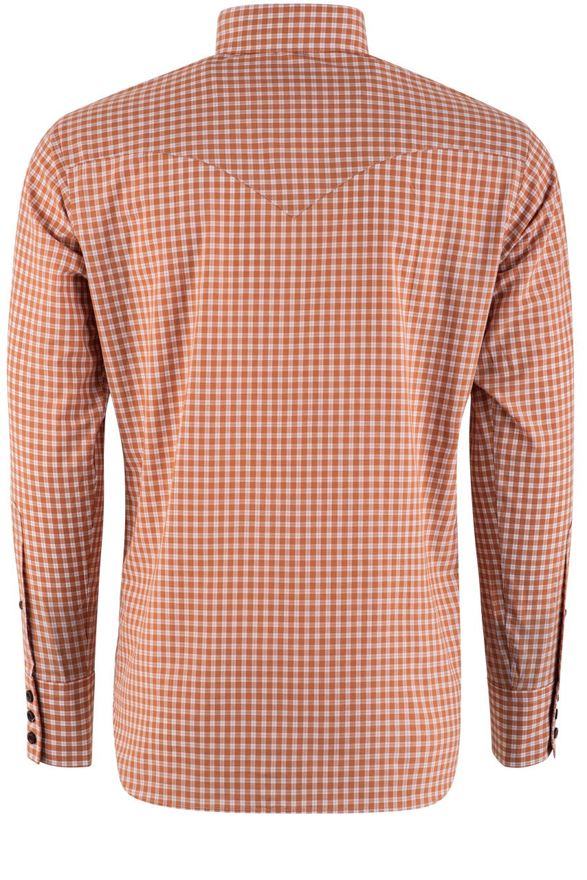 Hamilton by Lyle Lovett Check Long Sleeve Button-Front Shirt - Orange