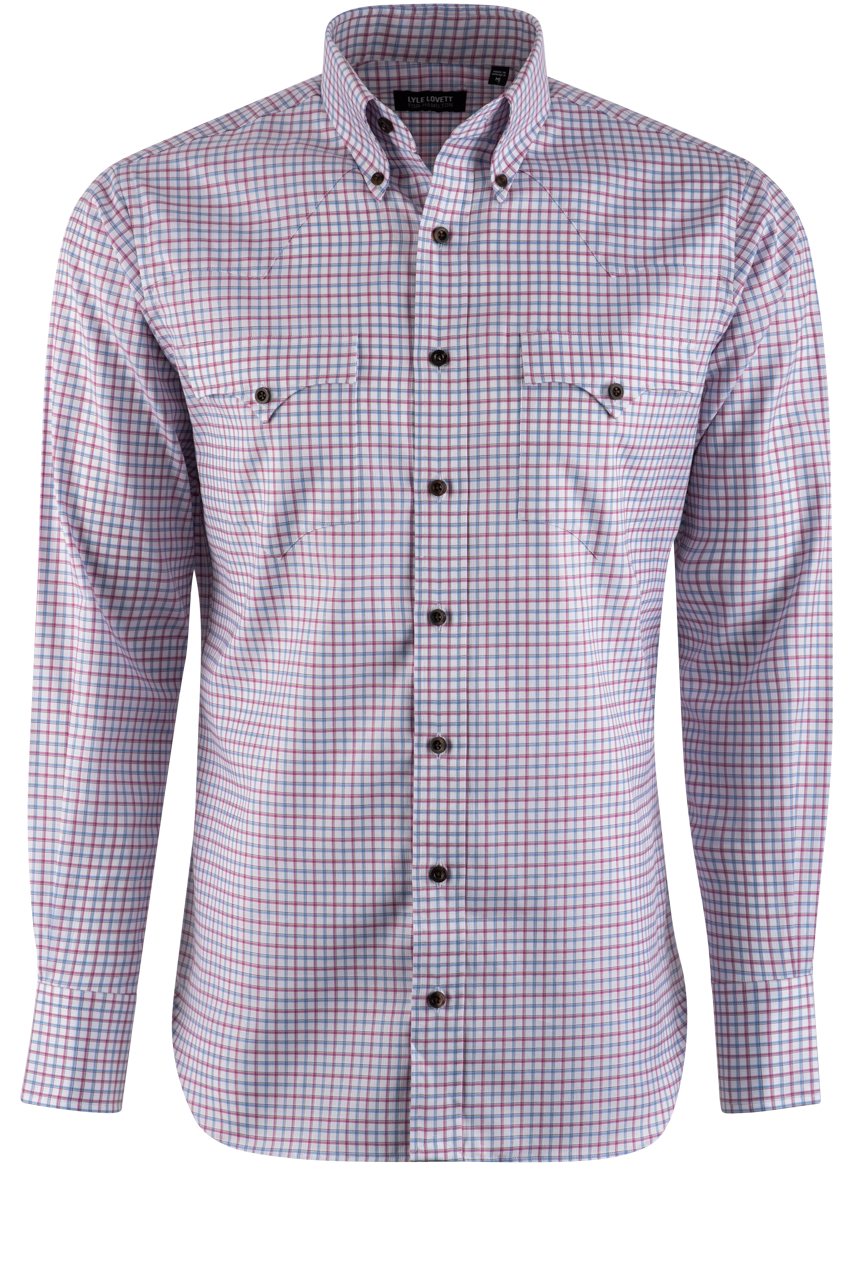 Lyle Lovett for Hamilton Button-Front Shirt - Pink & Blue
