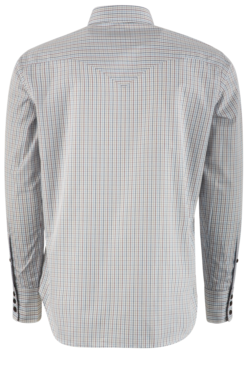 Lyle Lovett for Hamilton Poplin Button-Front Shirt - White/Blue