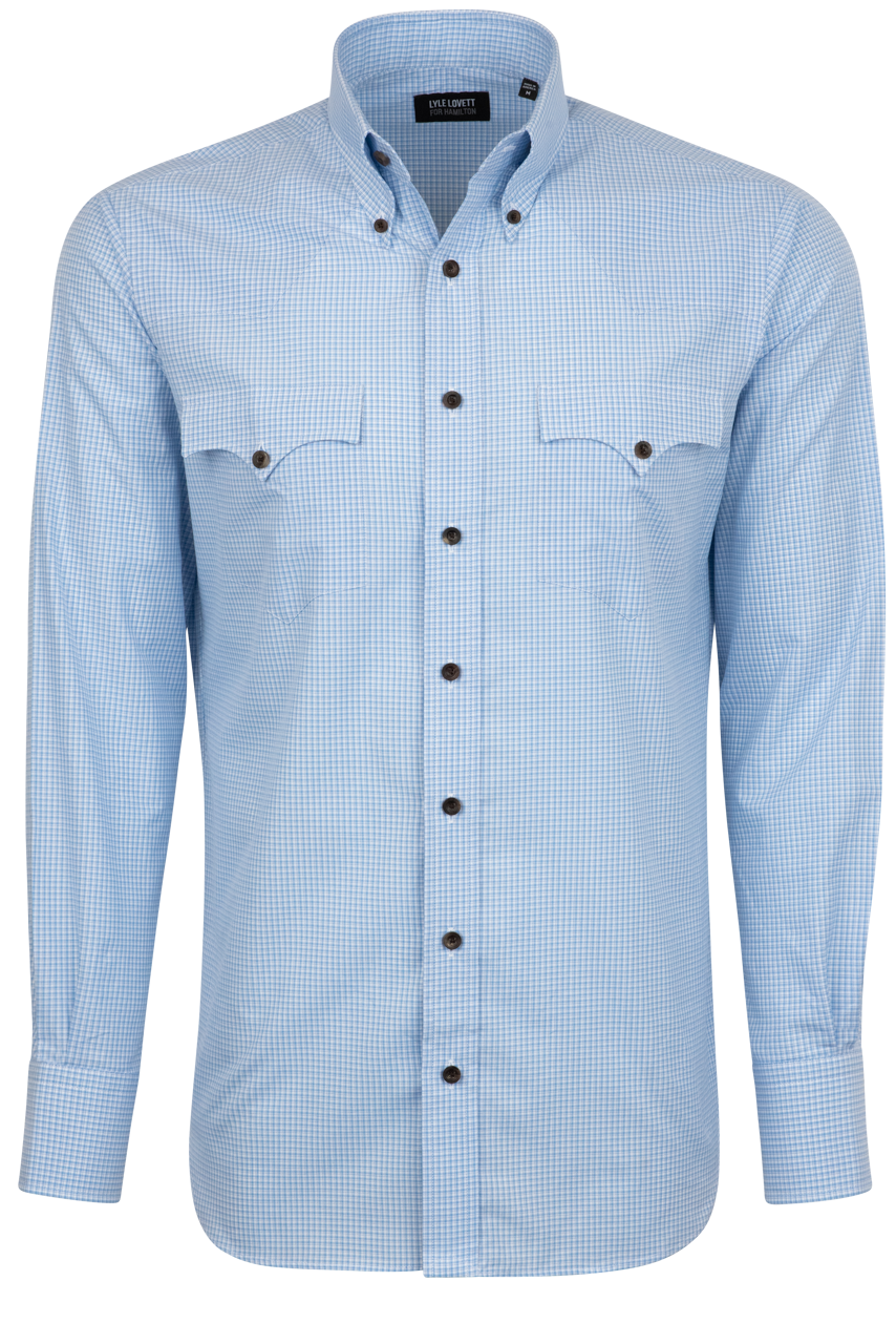 Lyle Lovett for Hamilton Button-Front Shirt - Blue