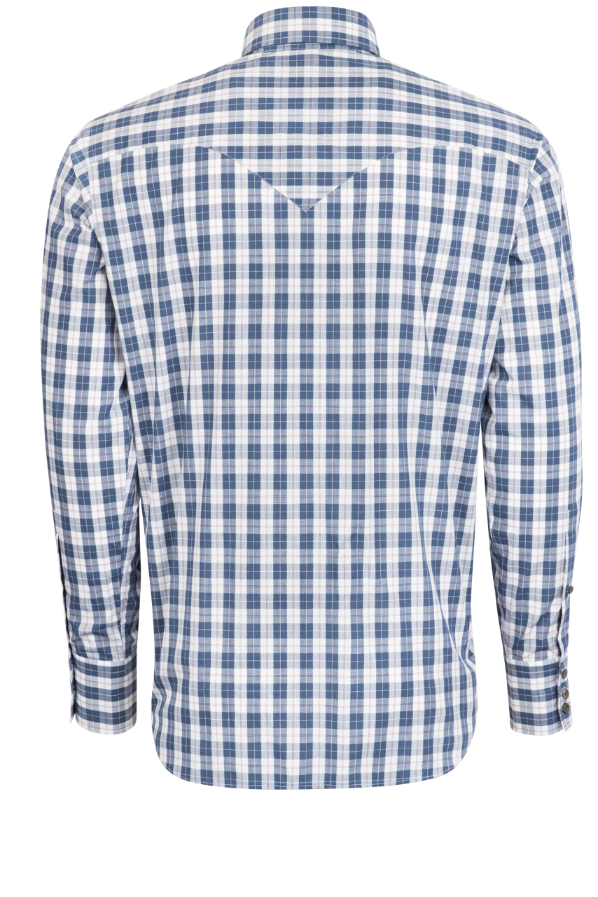 Lyle Lovett for Hamilton Button-Front Shirt - Light Blue Check