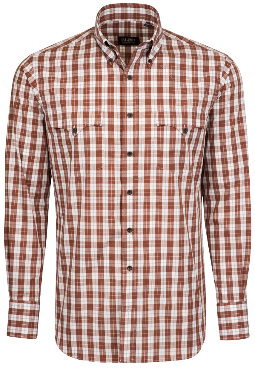 Lyle Lovett for Hamilton Button-Front Shirt - Brick Check