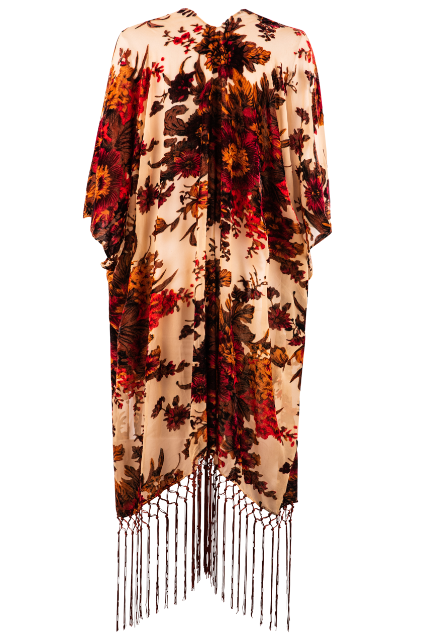 Paparazzi Floral Velvet Burnout Kimono