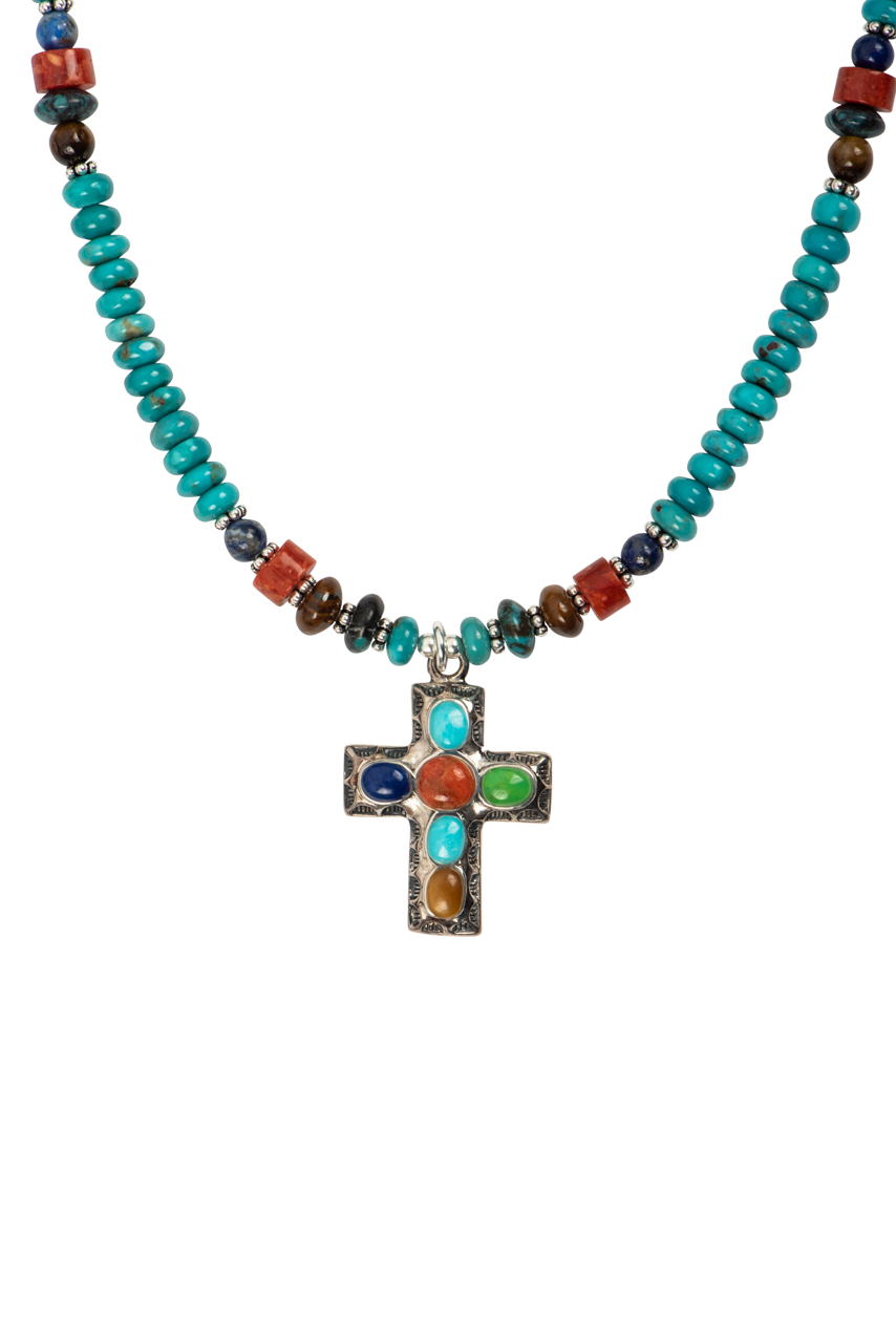 Paige Wallace Turquoise Cross Pendant