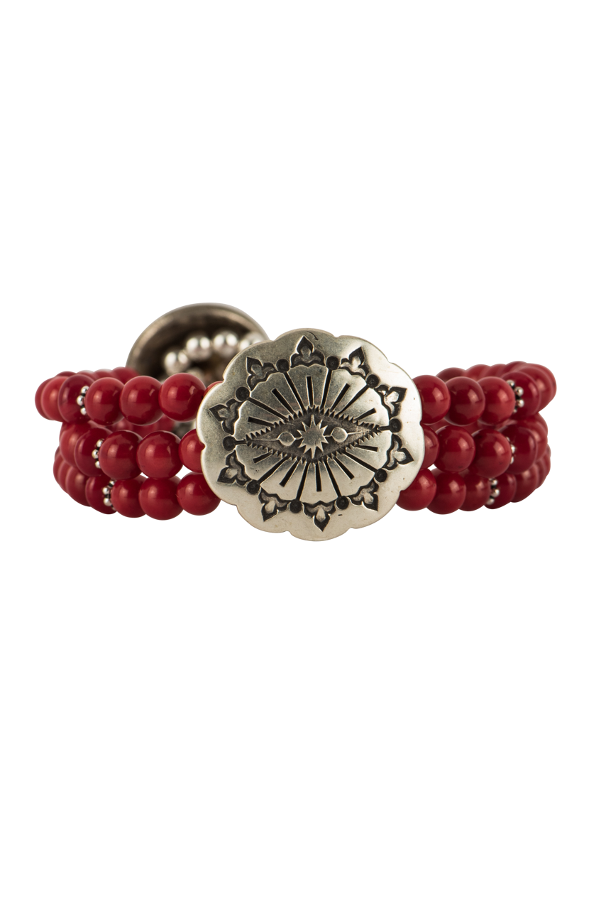Paige Wallace Sterling Silver Concho Bracelet