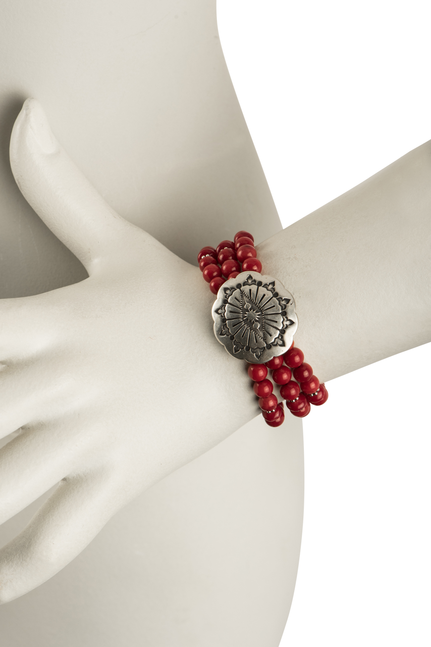 Paige Wallace Sterling Silver Concho Bracelet