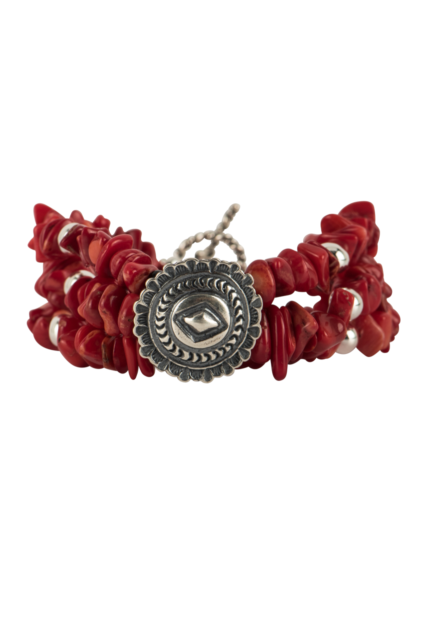 Paige Wallace Concho Coral Chip Bracelet