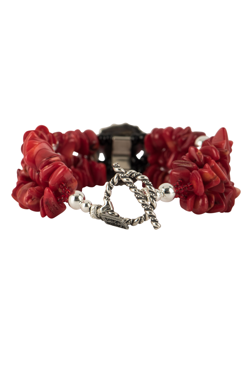 Paige Wallace Concho Coral Chip Bracelet