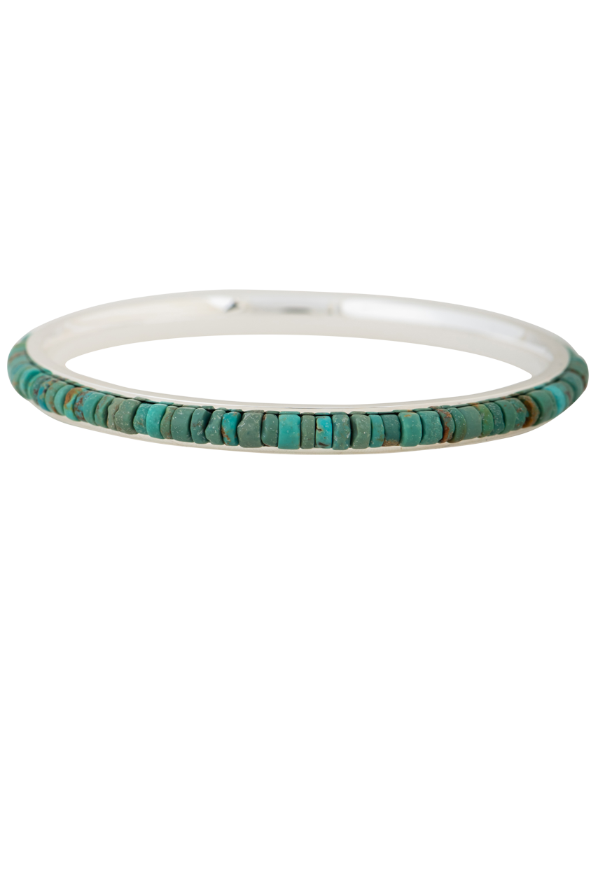 Paige Wallace Heishi Turquoise Bangle