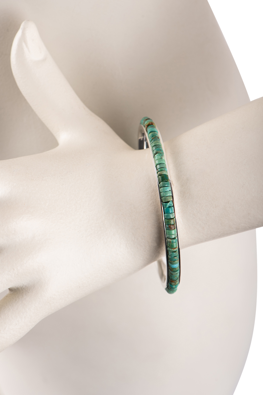 Paige Wallace Heishi Turquoise Bangle