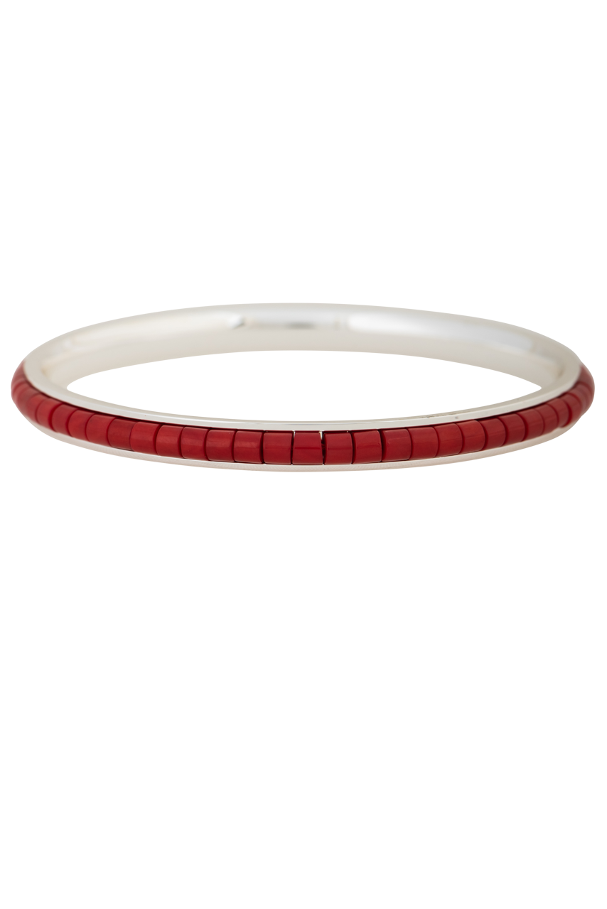 Paige Wallace Heishi Coral Bangle