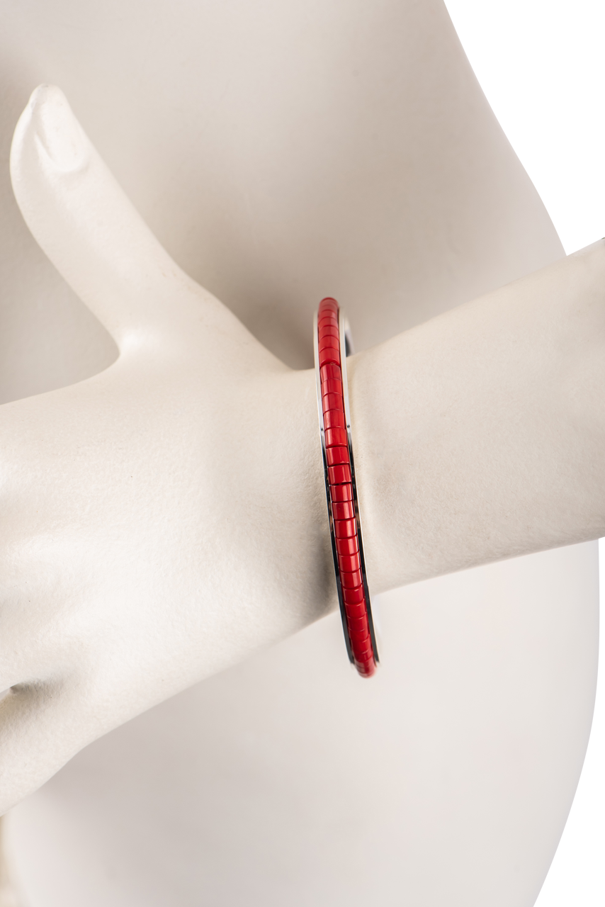 Paige Wallace Heishi Coral Bangle