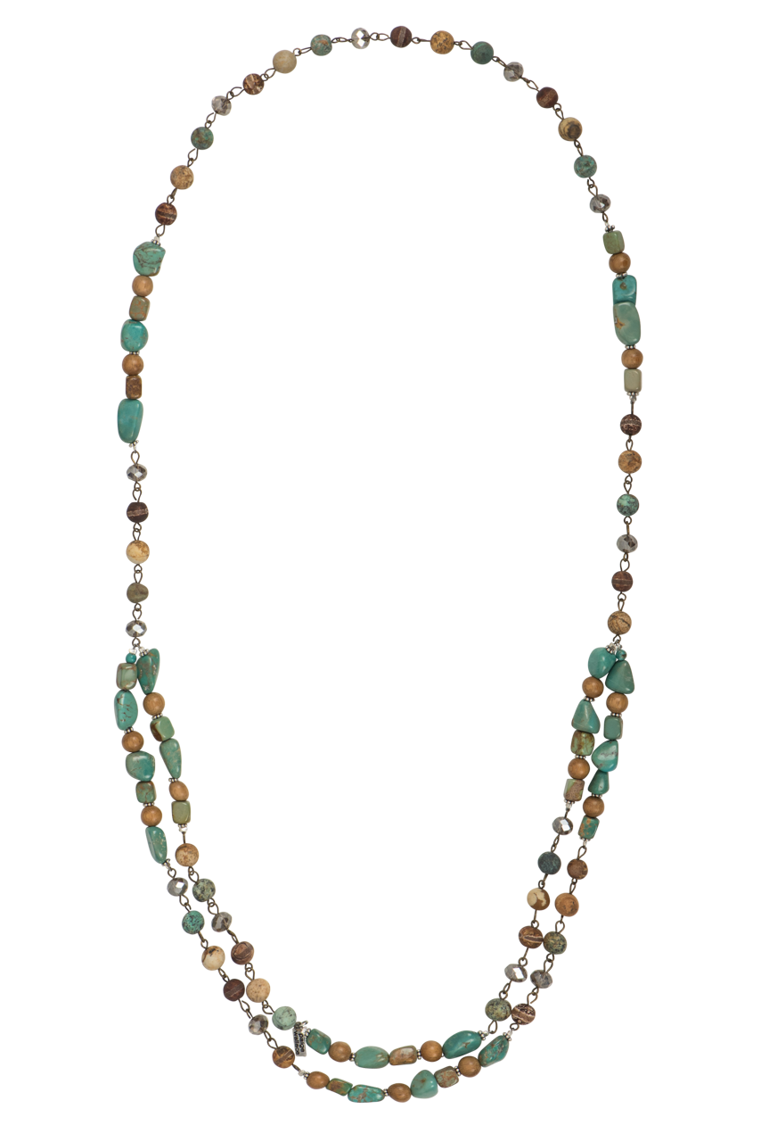 Paige Wallace Turquoise & Jasper Chain Necklace