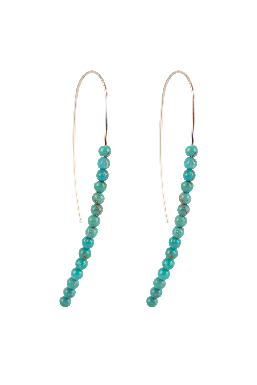 Paige Wallace Long Turquoise Earrings
