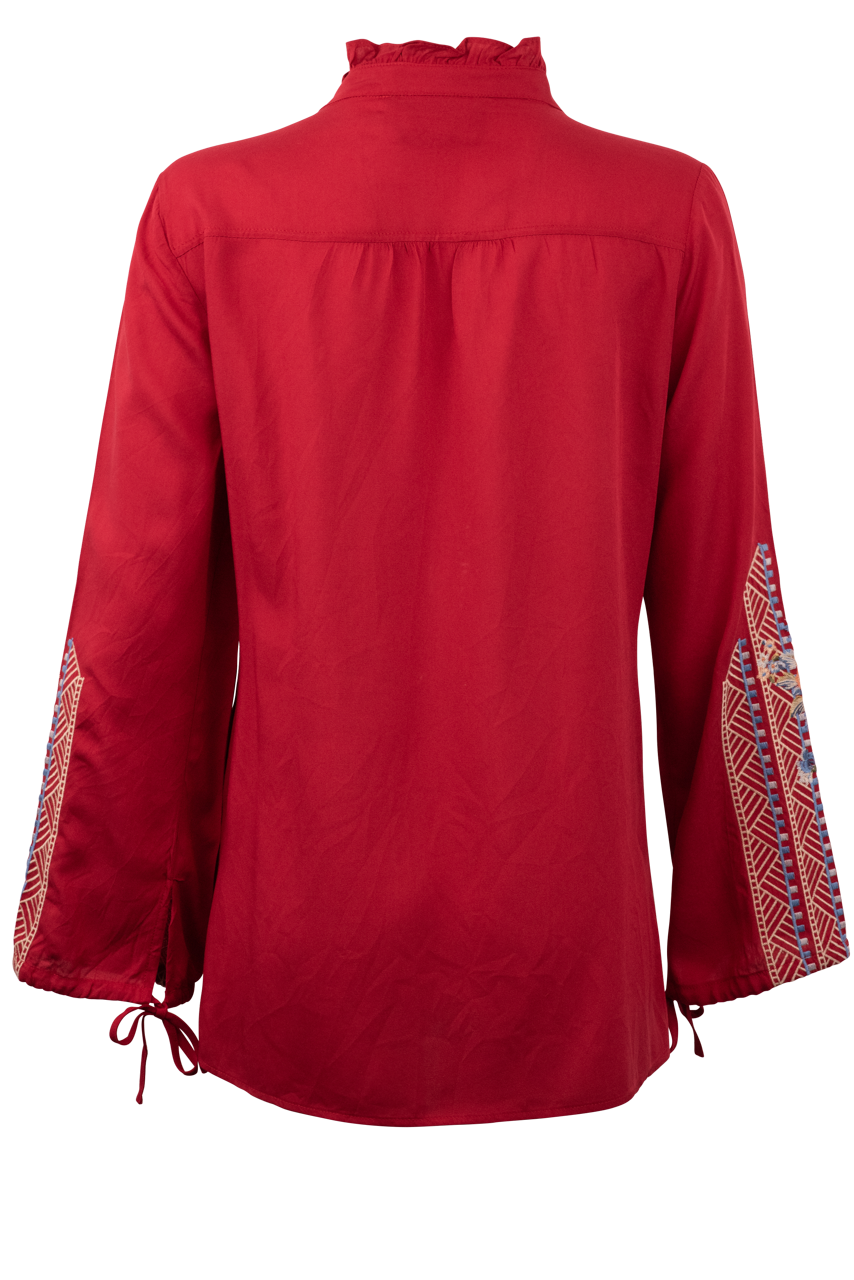 Paparazzi Red Embroidered Tunic Top