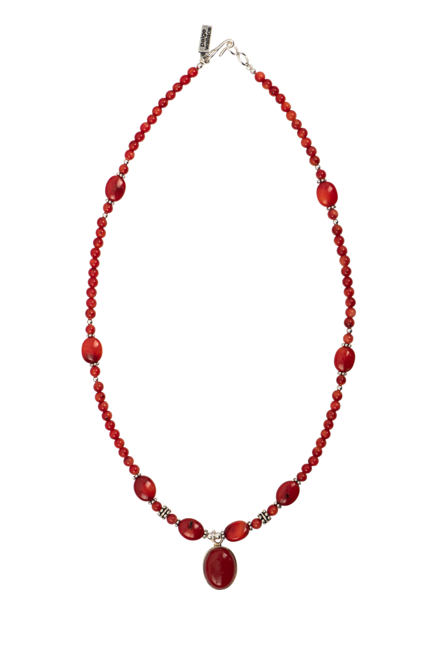 Paige Wallace Coral Pendant Necklace