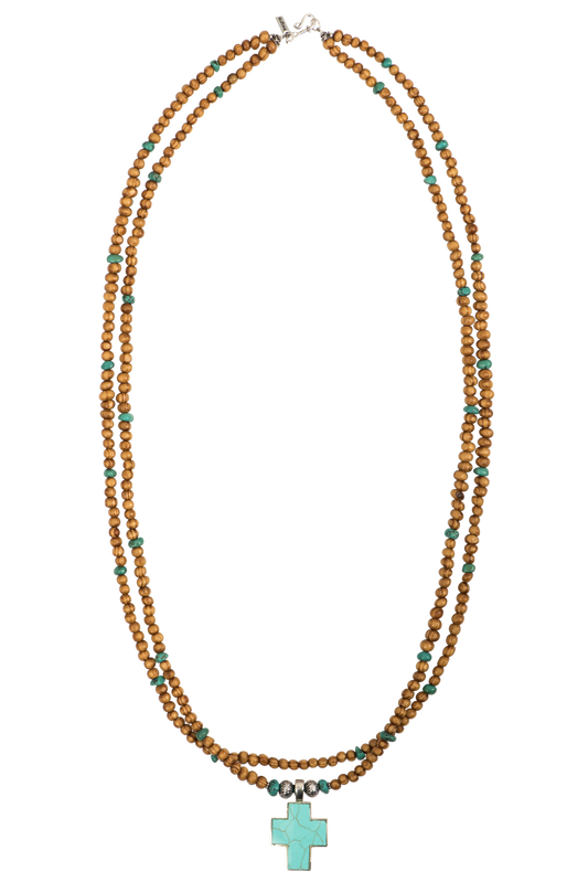 Paige Wallace Turquoise Cross Necklace