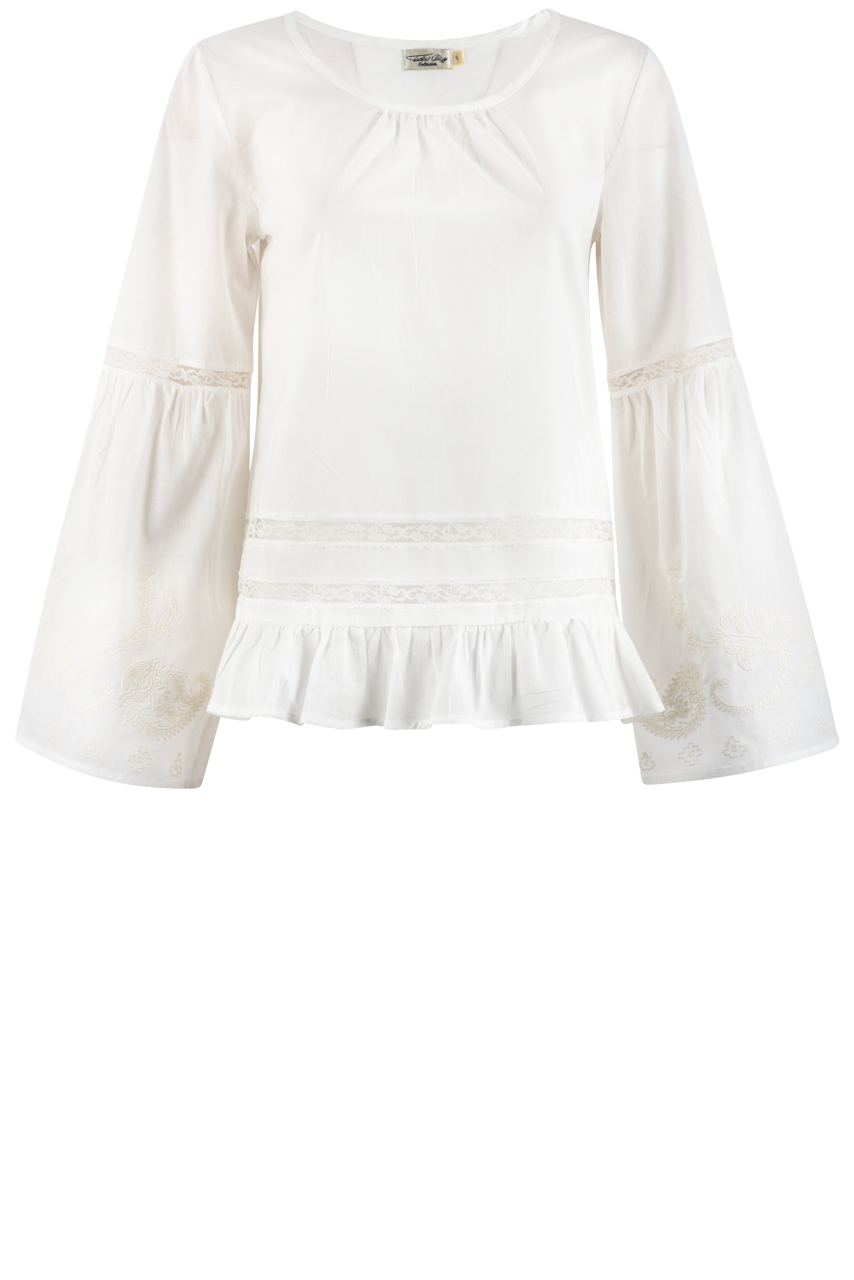 Tasha Polizzi White Cotton Voile Top