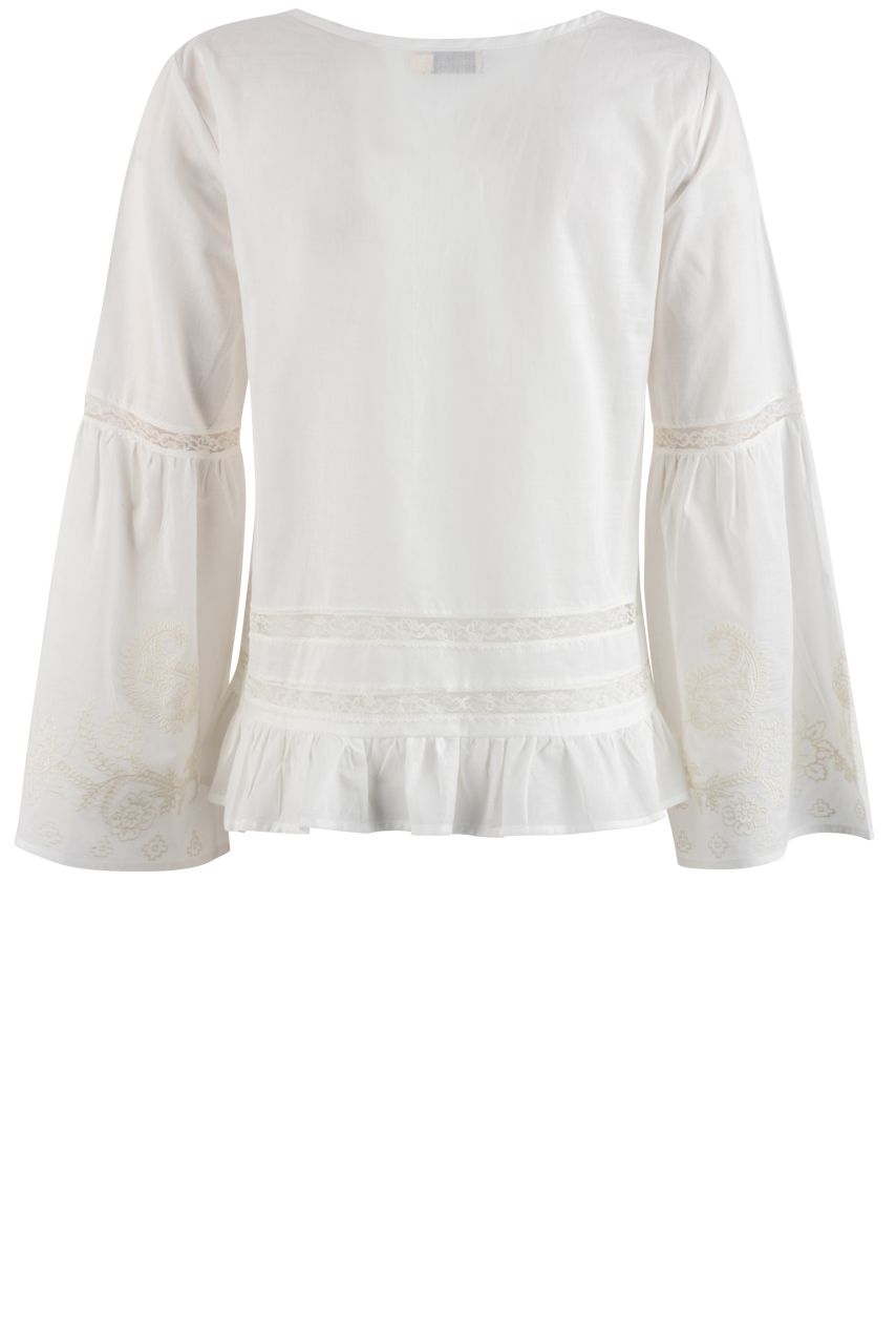 Tasha Polizzi White Cotton Voile Top