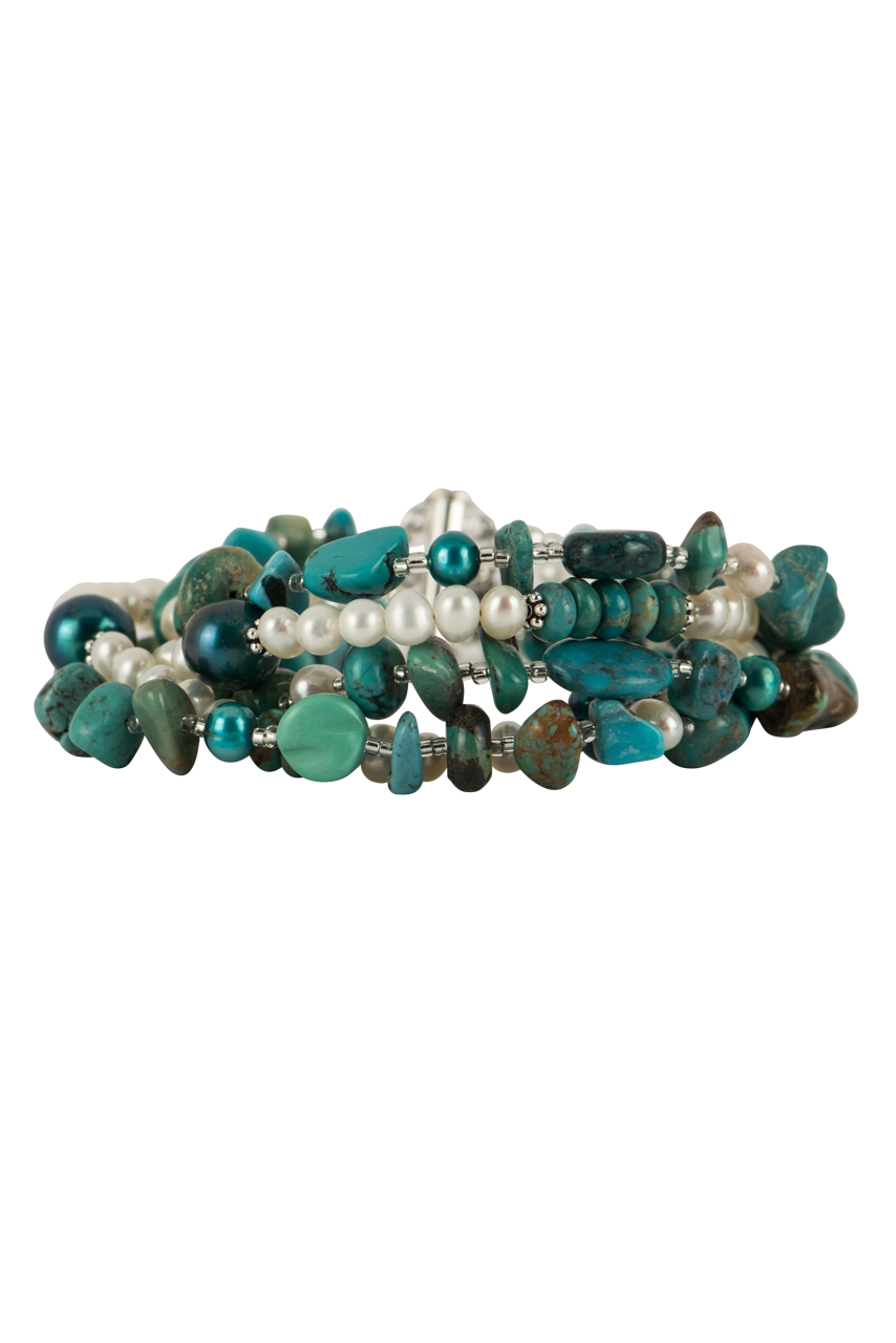 Paige Wallace Mixed Pearl & Turquoise Bracelet