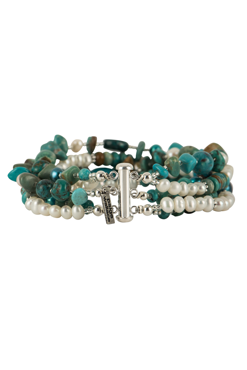 Paige Wallace Mixed Pearl & Turquoise Bracelet