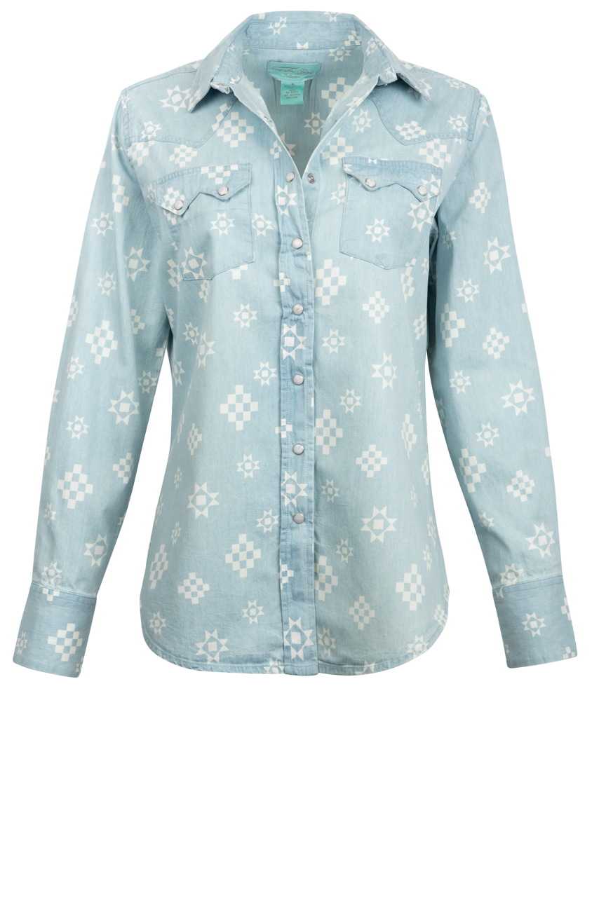 Tasha Pollizzi Western Cowboy Shirt Teal offers M