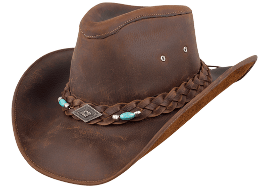Bullhide Royston Leather Hat - Brown