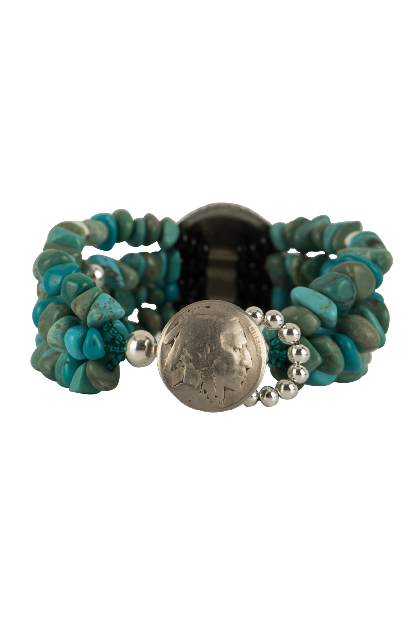 Paige Wallace Turquoise Concho Bracelet