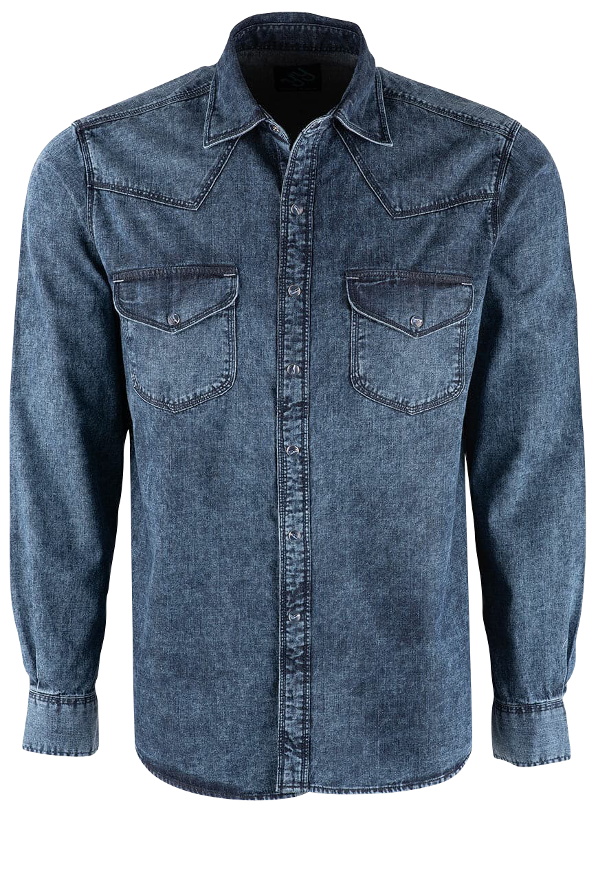 Pinto Ranch YY Collection Washed Indigo Snap Shirt