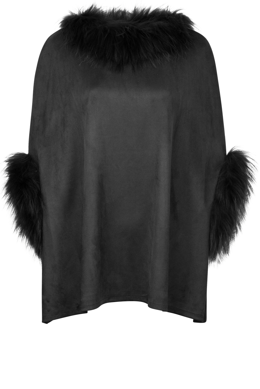 Dolce Cabo Raccoon Suede Poncho Top